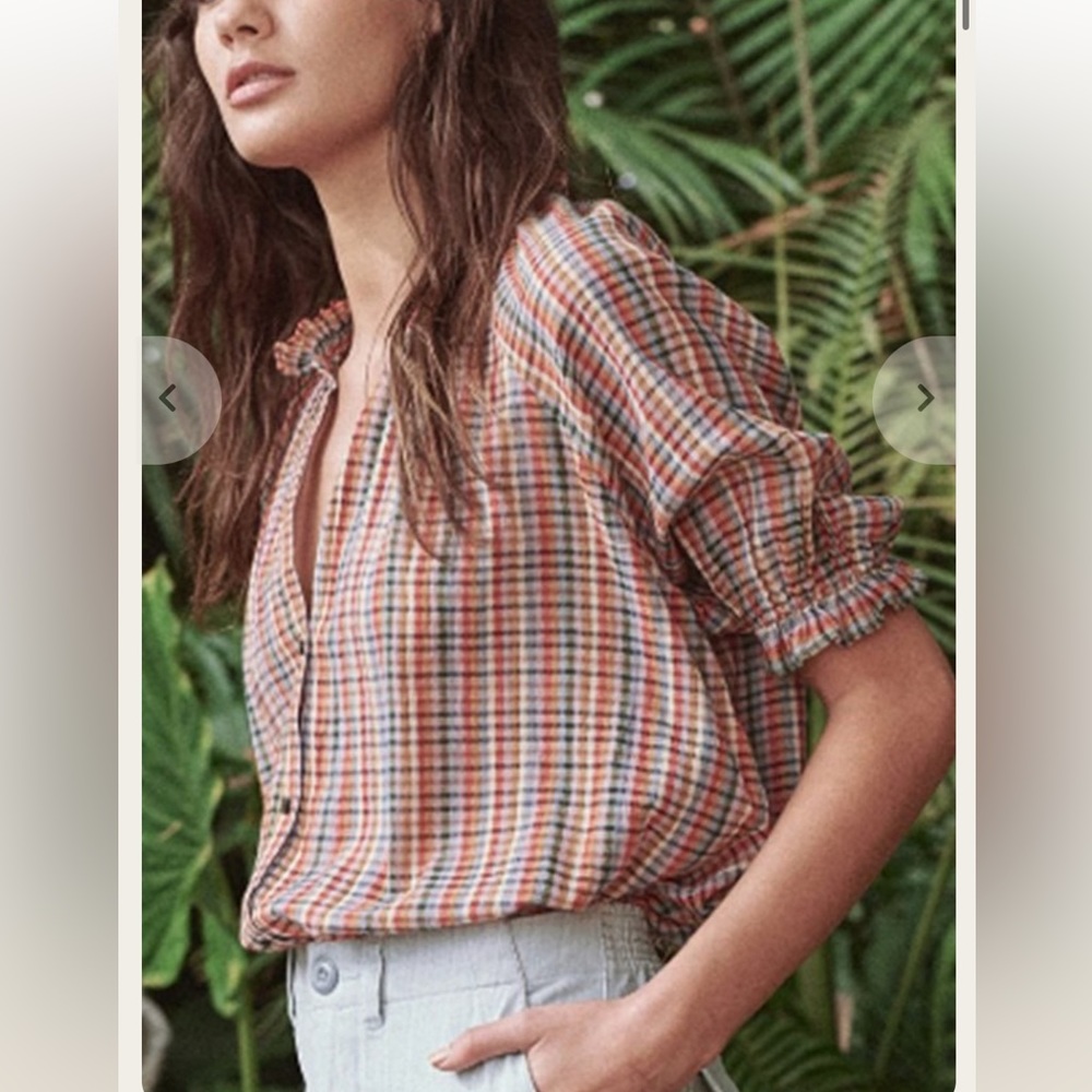 The Great Gather Top - Plaid sz 0